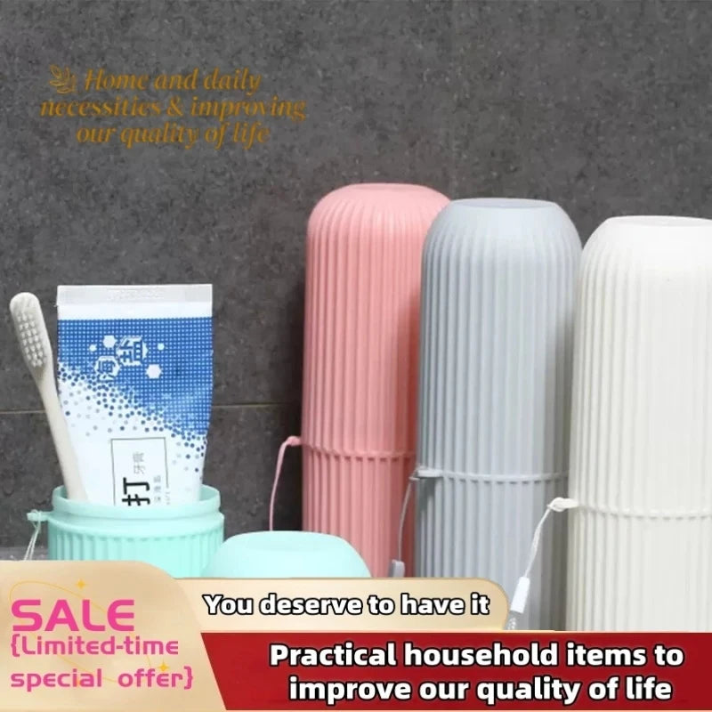1/4Pcs Travel Camping Storage Box Organizer Travel Toiletries Storage Cup New Creat table Toothbrush Protect Holder Cup Case